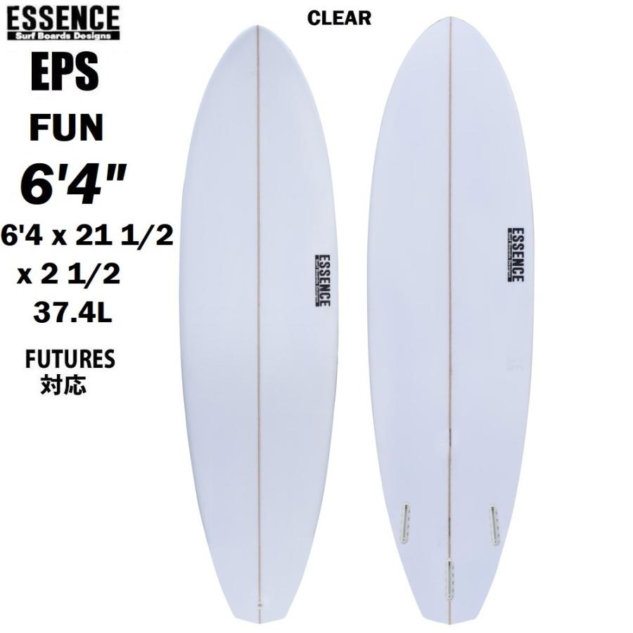 サーフィン ファンボード ESSENCE FUN BOARD CLEAR 6'4 3プラグ 送料無料 FUTURE TRI フィン付き 平日出荷  【SALE／78%OFF】