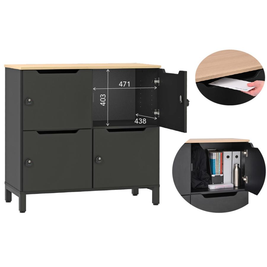 メーカー不明 受付カウンター 受付台 レジカウンター カウンターテーブル ロッカー 兼 受付カウンター レジ台 応接テーブル 鍵付き