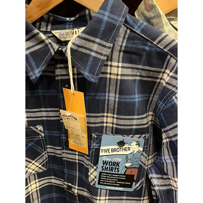 FIVE BROTHER ヘビーネル 長袖シャツ : フルネルソンハーフ - 通販
