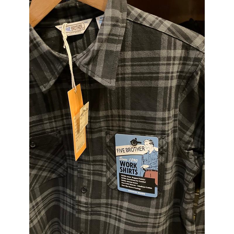 FIVE BROTHER ヘビーネル 長袖シャツ : フルネルソンハーフ - 通販