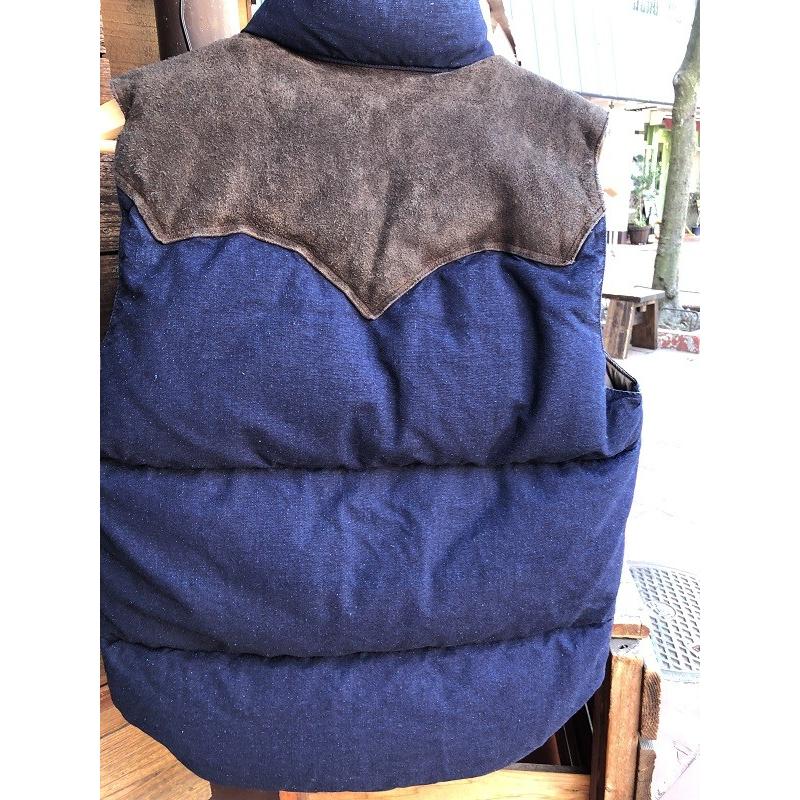 WARE HOUSE Lot 2140 ROCKY MOUNTAIN×WAREHOUSE INDIGO DUCK DOWN VEST LONG WASH | WAREHOUSE | 01