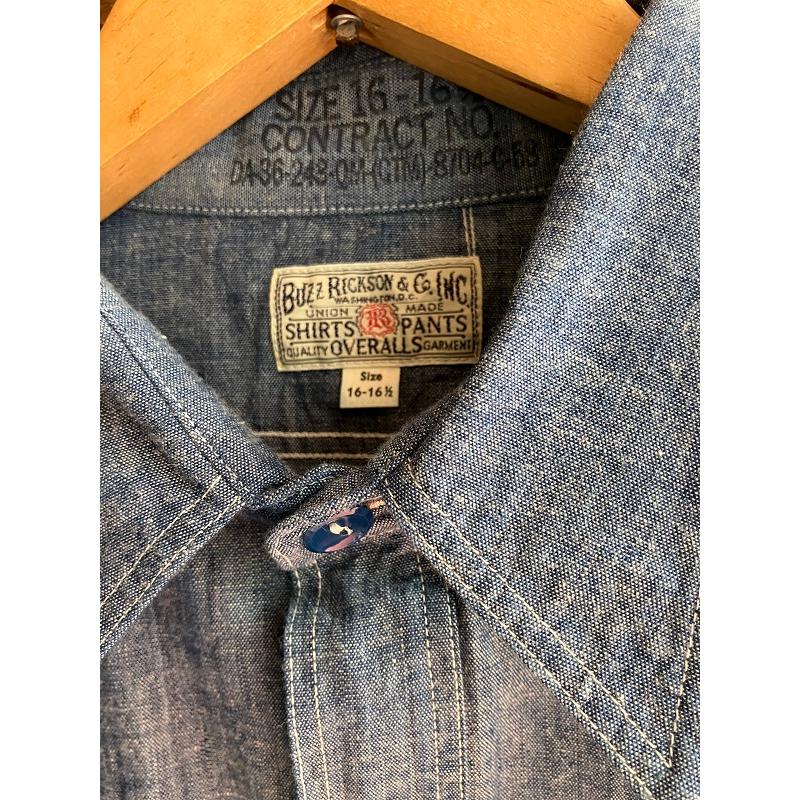 BUZZ RICKSON BLUE CHAMBRAY WORK SHIRTS (LONG SLEEVE) |  | 01
