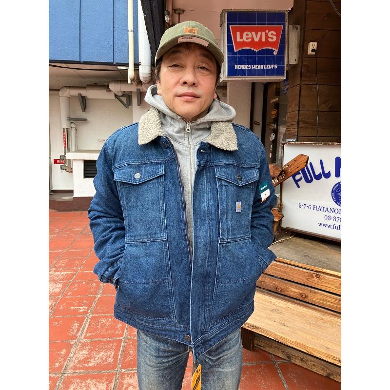 Carhartt RELAXED FIT DENIM SHERPA-LINED JACKET : フル