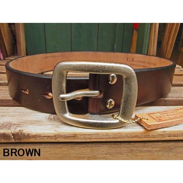 ART BROWN UK SADDLE LEATHER GARRISON BELT アートブラウン UK ART BROWN UK SADDLE LEATHER GARRISON BELT アートブラウン UK