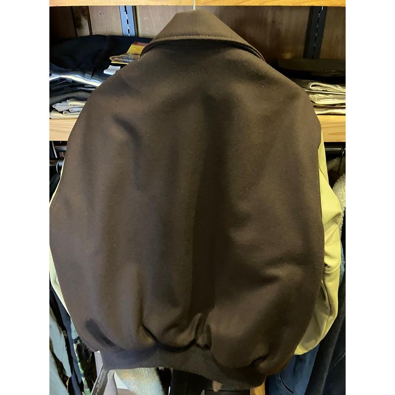 GAME Varsity Wool Leather Jacket スタジアムジャンパー BROWN×CREAMの画像