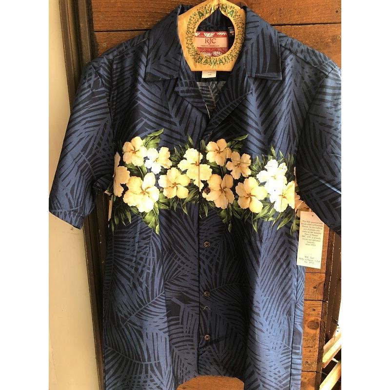 Made in USA Robert J. Clancey Aloha Shirts コットンアロハシャツ Flower Navy&Black｜fullnelsonhalf｜05