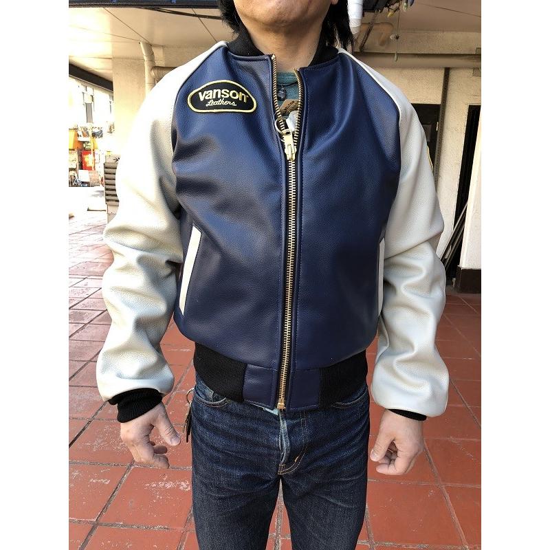 VANSON 9TJV 別注カラー ネイビー×ボーン : フルネルソンハーフ VANSON 9TJV 別注カラー ネイビー×ボーン : フルネルソンハーフ