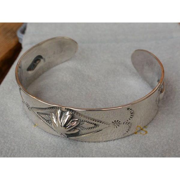 ノースワークススタンプ900シルバーカフブレスレットNorth Works Stamped 900Silver Cuff Bracelet