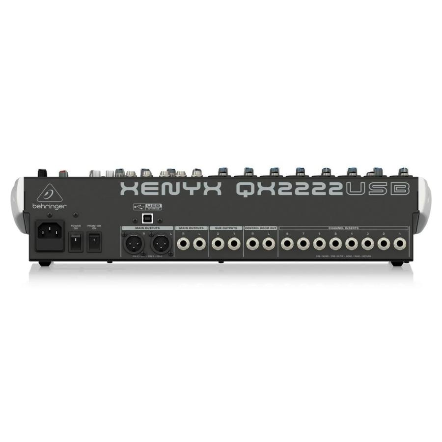 BEHRINGER QX2222USB XENYX アナログミキサー | USBオーディオインターフェース機能 3バンドEQ グラフィックイコライザー デジタルエフェクター リバーブ_2