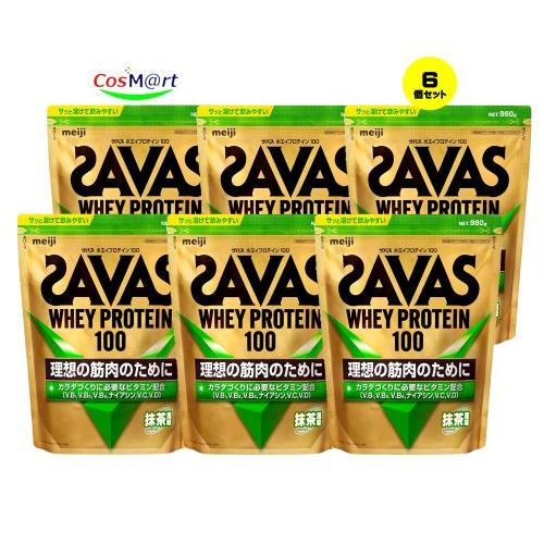 ザバス 【6個セット】 明治 ザバス(SAVAS) ホエイプロテイン100 抹茶