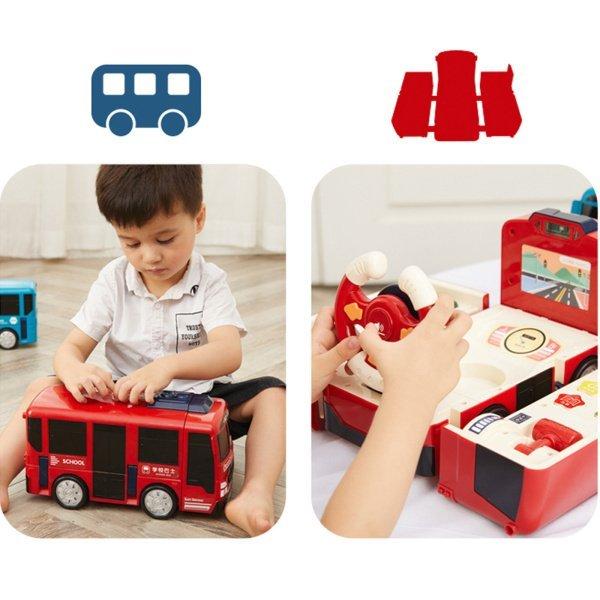 絶品 多機能車 運転手 車 変形 知育玩具 バスおもちゃ ミニバス おもちゃ ドライバー シミュレーション バス プレゼント 孫 子供 知育玩具 カラー レッド Www We Job Com