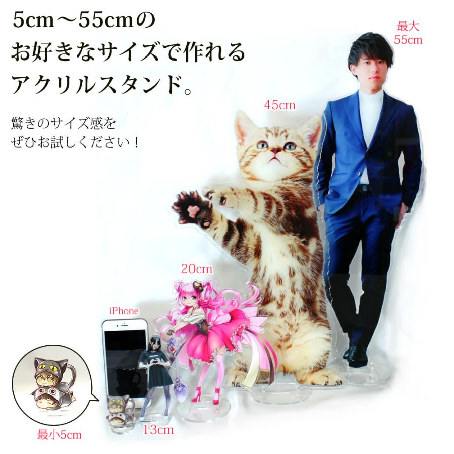 アクリルスタンド 45〜49cm【フリーカット】【完成サイズ指定】【１人用】 ☆ アクスタ 1個から 写真 プリント 推し活 プレゼント |  | 01