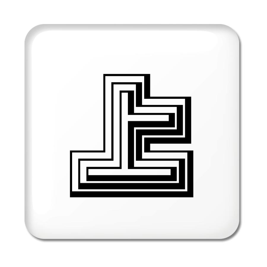 一文字漢字 缶バッジ スクエア型 【80】【上】 当店 オリジナル 小さめ おしゃれ かわいい 【ポジティブグッズ】PSTV 推し活 | 