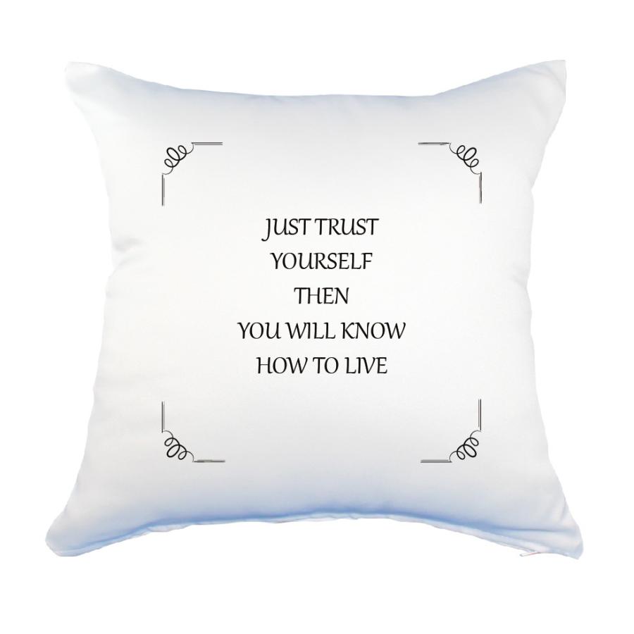 英語 名言 グッズ クッション Lサイズ Just Trust Yourself 1 コイル 45 45cm オリジナル おすすめ かっこいい 腰痛対策に E001 グッズ うちわ専門店 ファンクリ 通販 Yahoo ショッピング