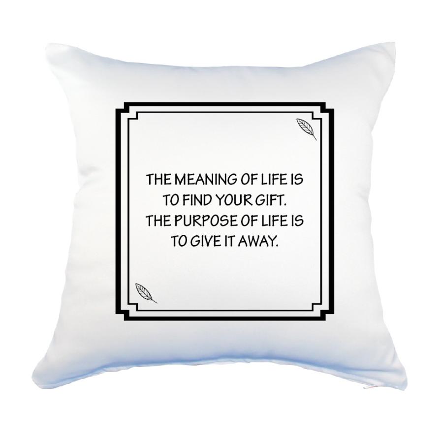 英語 名言 グッズ クッション Lサイズ カバーのみ The Meaning Of Life Is 5 リーフブラック 45 45cm オリジナル おすすめ かっこいい 腰痛対策に E1607 オリジナルグッズ専門店ファンクリ 通販 Yahoo ショッピング