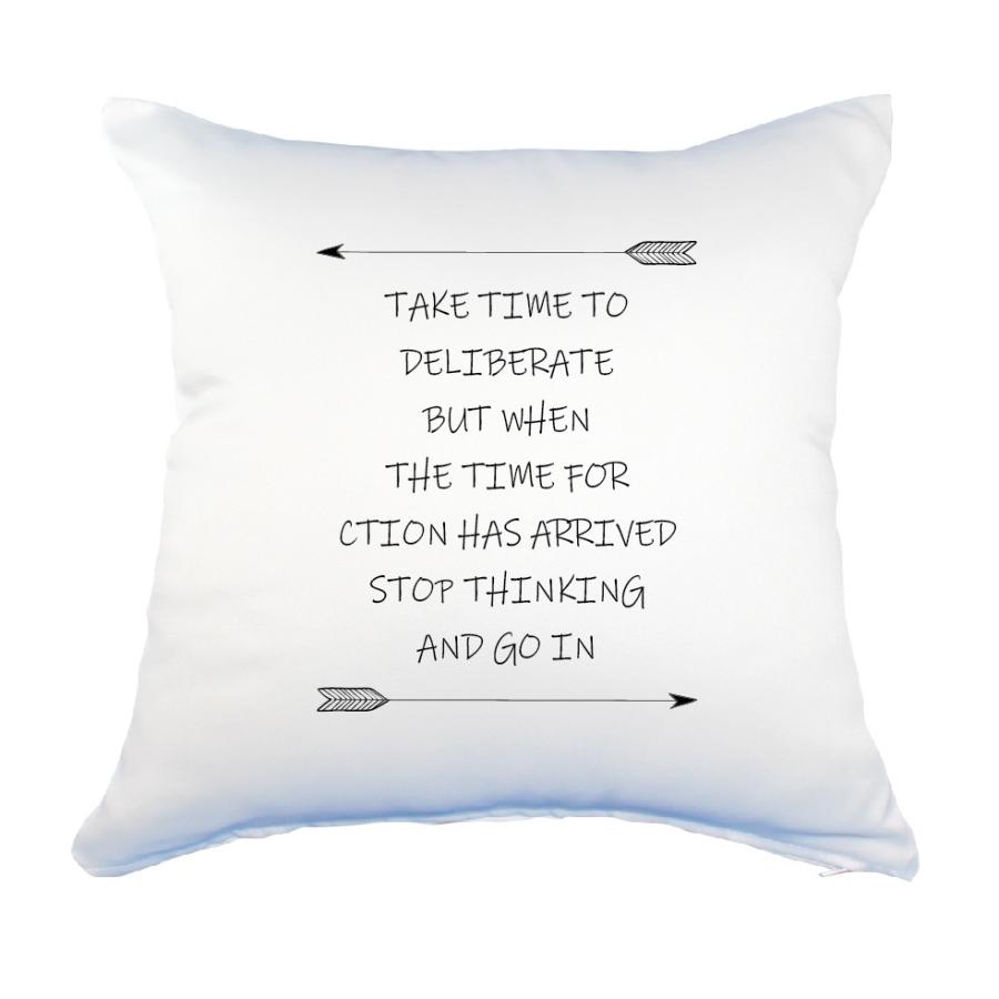 英語 名言 グッズ クッション Lサイズ Ake Time To Deliberate 10 アロー 45 45cm オリジナル Pstv 卒業 E2266 オリジナルグッズ専門店ファンクリ 通販 Yahoo ショッピング