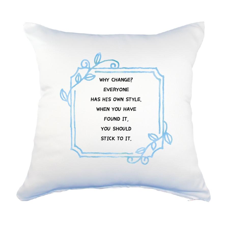 英語 名言 グッズ クッション Lサイズ Why Change Everyone 158 リーフブルー 45 45cm オリジナル おすすめ かっこいい 腰痛対策に 116 オリジナルグッズ専門店ファンクリ 通販 Yahoo ショッピング