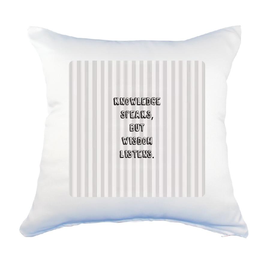 英語 名言 グッズ クッション Lサイズ Knowledge Speaks 69 ストライプ 45 45cm オリジナル おすすめ かっこいい 腰痛対策に E4031 オリジナルグッズ専門店ファンクリ 通販 Yahoo ショッピング