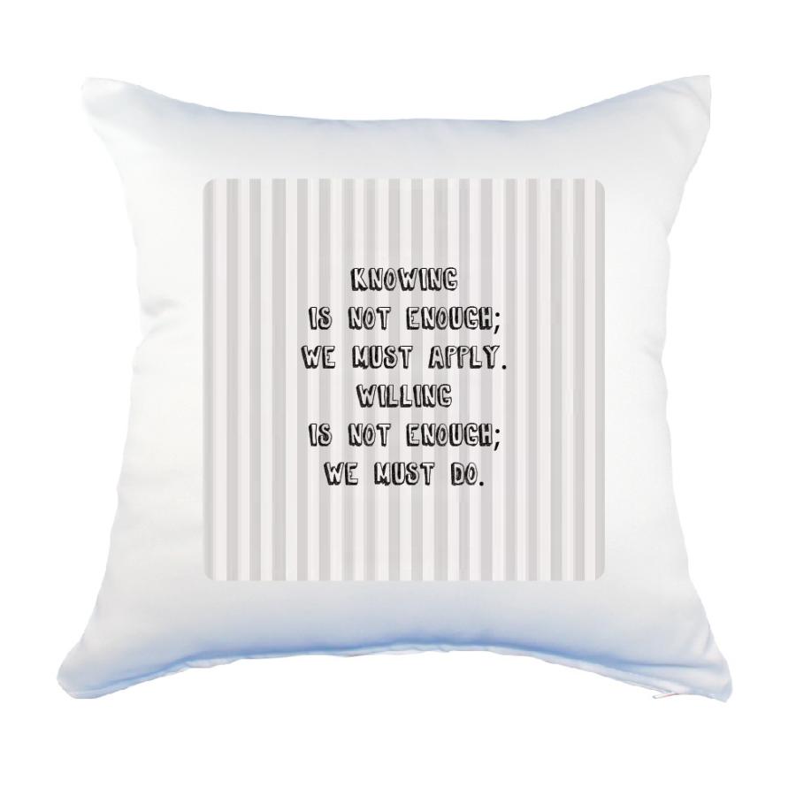 英語 名言 グッズ クッション Lサイズ Knowing Is Not Enough 227 ストライプ 45 45cm オリジナル おすすめ かっこいい 腰痛対策に E4339 オリジナルグッズ専門店ファンクリ 通販 Yahoo ショッピング