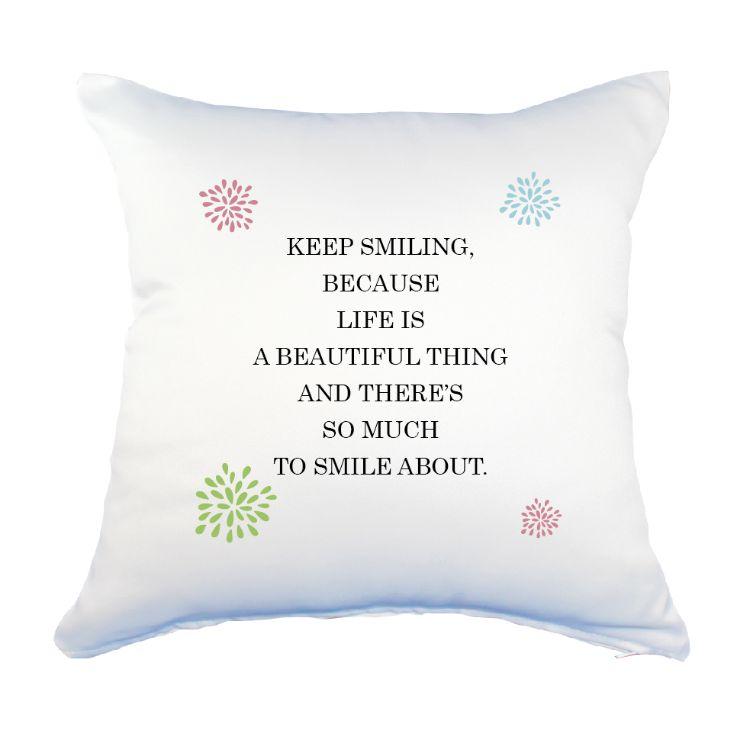 英語 名言 グッズ クッション Lサイズ Keep Smiling Because 151 花火 45 45cm オリジナル Pstv 敬老の日 E オリジナルグッズ専門店ファンクリ 通販 Yahoo ショッピング