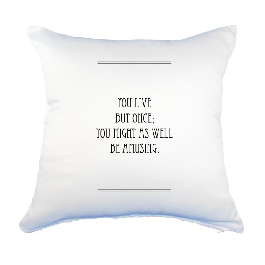 英語 名言 グッズ クッション Lサイズ You Live But Once 145 ライン 45 45cm オリジナル おすすめ かっこいい 腰痛対策に E1 グッズ うちわ専門店 ファンクリ 通販 Yahoo ショッピング