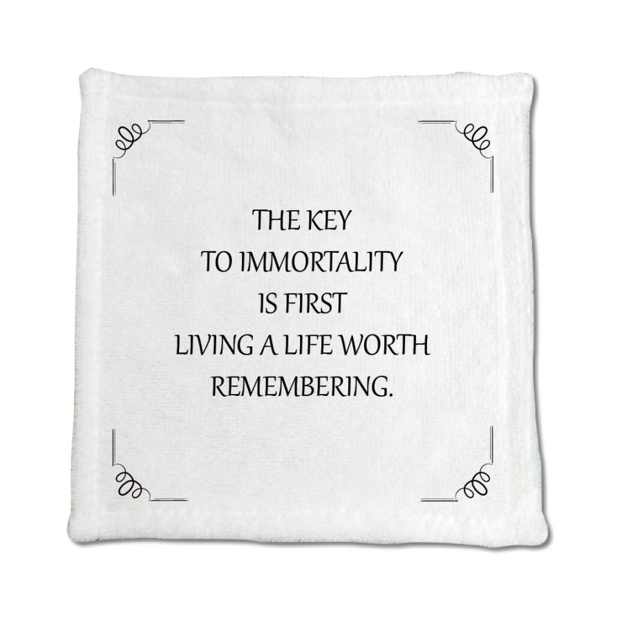 英語 名言 グッズ ハンドタオル The Key To Immortality 194 コイル 148mm 148mm ミニタオル オリジナル Pstv 七五三 E96 オリジナルグッズ専門店ファンクリ 通販 Yahoo ショッピング