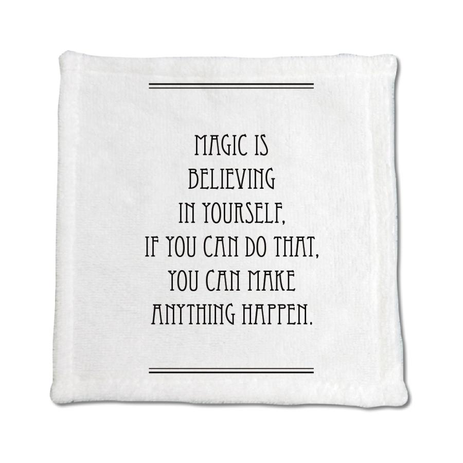 英語 名言 グッズ ハンドタオル Magic Is Believing 156 ライン 45 45cm オリジナル おすすめ かっこいい 腰痛対策に E8534 オリジナルグッズ専門店ファンクリ 通販 Yahoo ショッピング
