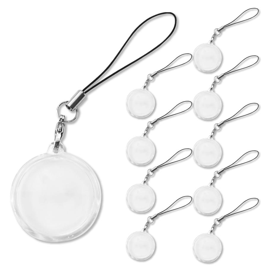 ハメパチ 【 □ ストラップ 】【 □ 25mm丸型 】 【 □ 10個セットOPP袋付】【 □ストラップひも】 手作り プレゼント材料 記念品 押し花 | 