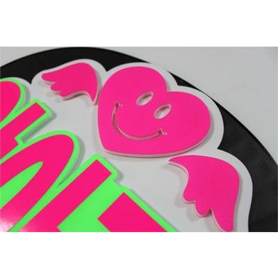 うちわ 片面うちわ(定型メッセージ ●韓● 立体)(HUGして!)(ゴシック)ホワイトバック手作り 応援うちわ |  | 02