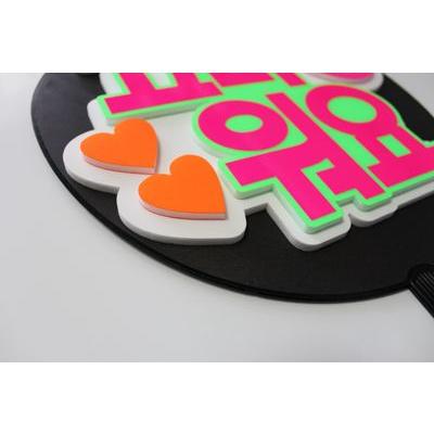 うちわ 片面うちわ(定型メッセージ ●韓● 立体)(ありがとう)(ゴシック)ホワイトバック手作り 応援うちわ |  | 02