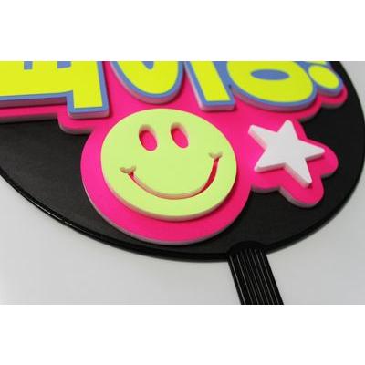 うちわ 片面うちわ(定型メッセージ ●韓● 立体)(ファイティン !)(ゴシック)ピンクバック手作り 応援うちわ |  | 01