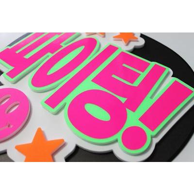 うちわ 片面うちわ(定型メッセージ ●韓● 立体)(ファイティン！)(ゴシック)ホワイトバック手作り 応援うちわ |  | 01