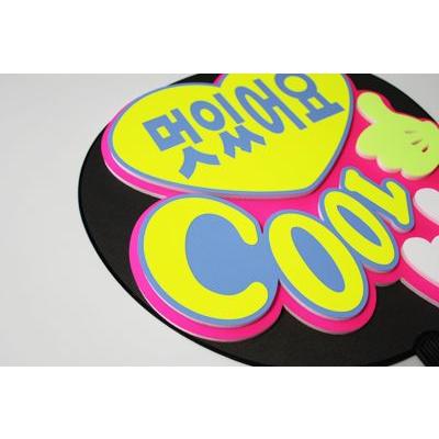 うちわ 片面うちわ(定型メッセージ ●韓● 立体)(カッコイイ)(ゴシック)ピンクバック手作り 応援うちわ |  | 02