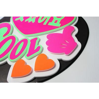 うちわ 片面うちわ(定型メッセージ ●韓● 立体)(カッコイイ)(ゴシック)ホワイトバック手作り 応援うちわ |  | 01