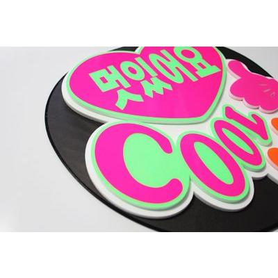 うちわ 片面うちわ(定型メッセージ ●韓● 立体)(カッコイイ)(ゴシック)ホワイトバック手作り 応援うちわ |  | 02