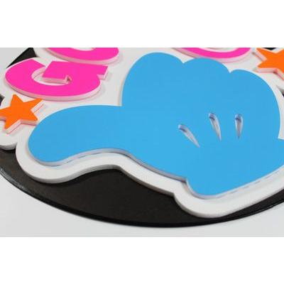 うちわ片面 うちわ (定型メッセージ 立体)(GOODして：愛)ホワイトバック 手作り 応援うちわ |  | 01