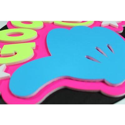 うちわ うちわ用文字(定型メッセージ 立体)(GOODして：愛)ピンクバック のり付きボード 手作り 応援うちわ |  | 01