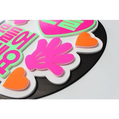 うちわ 片面うちわ(定型メッセージ ●韓● 立体)(撃って)(バブル文字)ホワイトバック手作り 応援うちわ |  | 01