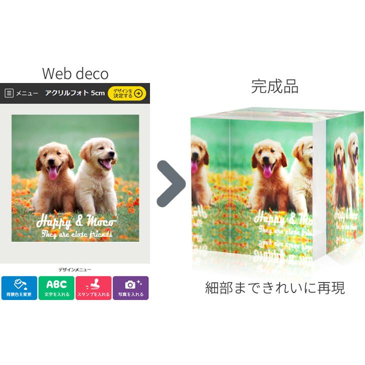 Web deco 【 アクリルフォト 】【 10×10×2.5cm 】 名入れ 完全 オーダーメイド 写真 出産祝い ギフト プレゼント 推し活 おしゃれ 写真 自作 七五三 |  | 02