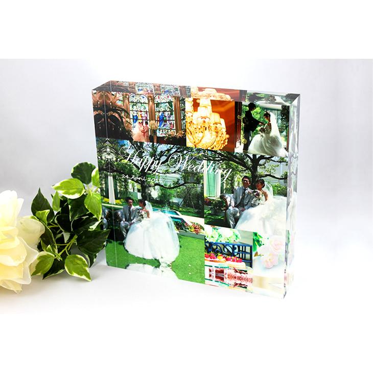 Web deco 【 アクリルフォト 】【 20×20×4cm 】 名入れ 完全 オーダーメイド 写真 出産祝い ギフト プレゼント ウエディング 記念品 写真 自作 七五三 |  | 01