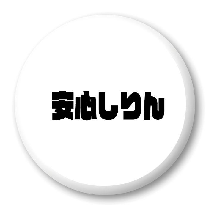 三河弁 グッズ 缶バッジ 57mm ピン 3 安心しりん オリジナル かわいい 方言 愛知【ポジティブグッズ】PSTV 推し活 | 