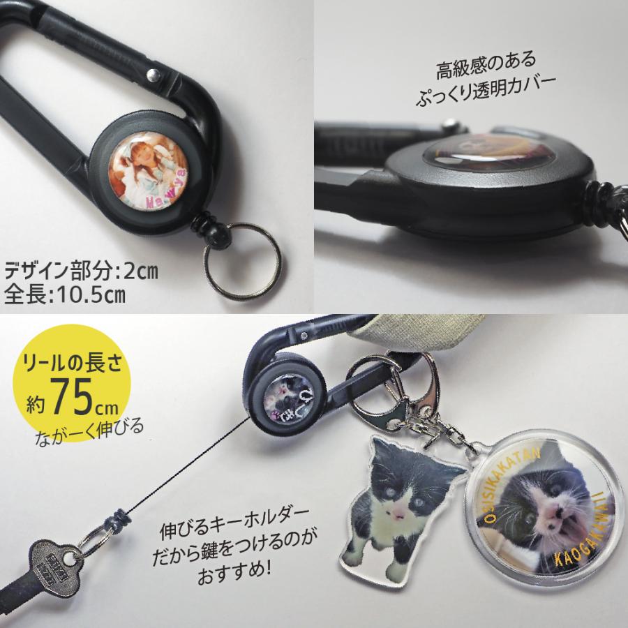 Web deco 【□ リールキーホルダー 】【□ カラビナ（片面） タイプ】【20mm】単品ウェブデコ 写真 自作 プレゼント |  | 02