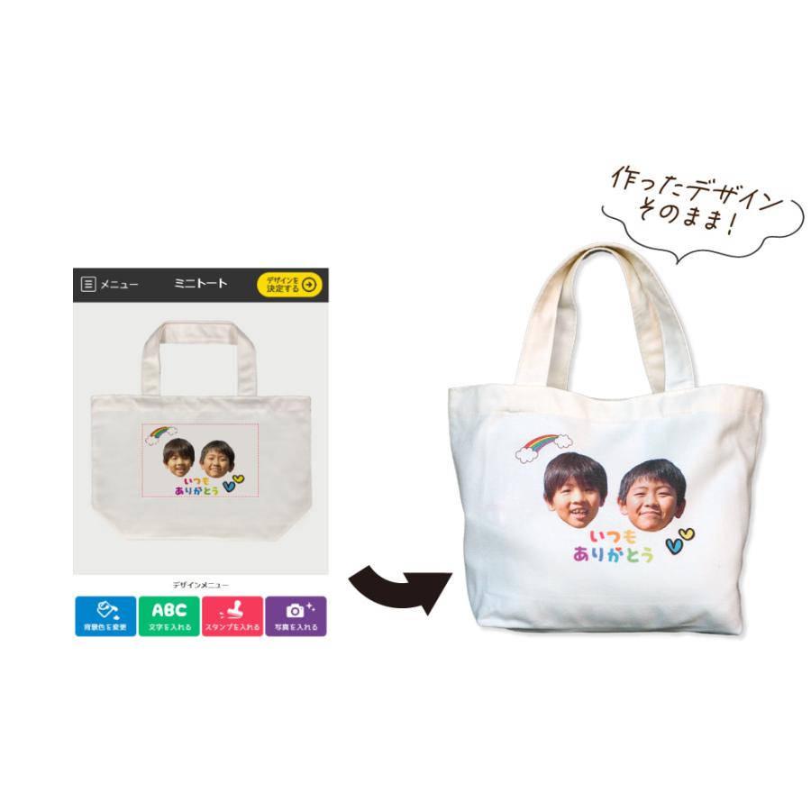 Web deco バッグ 【ミニ トート】【単品】  お散歩バッグ 犬 写真 プリント 名入れ オーダーメイド 自作 人気ギフト プレゼント 推し活 |  | 03