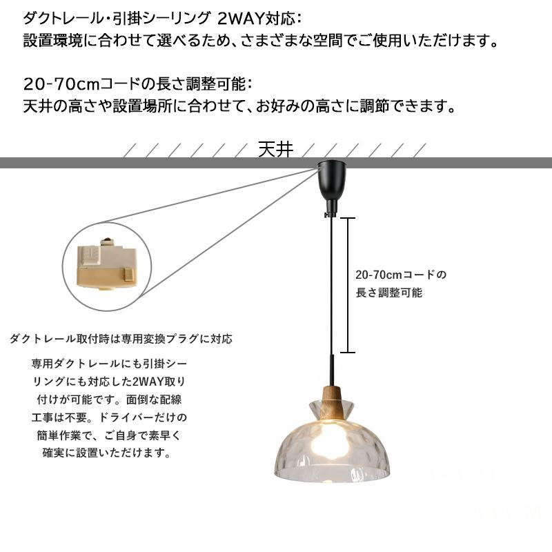AAAZM ペンダントライト 北欧和風 おしゃれ LED電球 ガラス 木製 水
