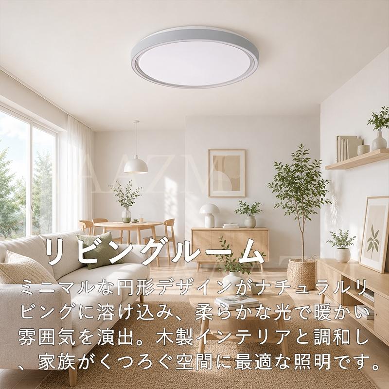 AAAZM シーリングライト LED 8畳 おしゃれ 北欧 薄型 グレー調リング
