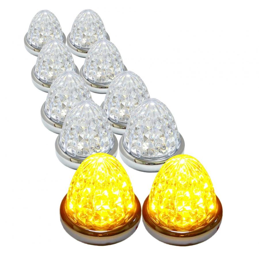 24V トラック用 LED マーカーランプ サイド マーカー 8面クリスタル