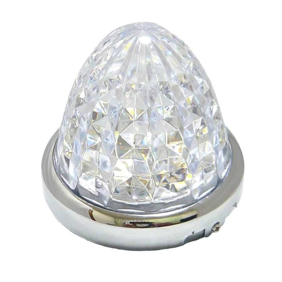 ランプ クリスタル カットガラス 24V トラック用 LED マーカーランプ サイド マーカー 8面クリスタル