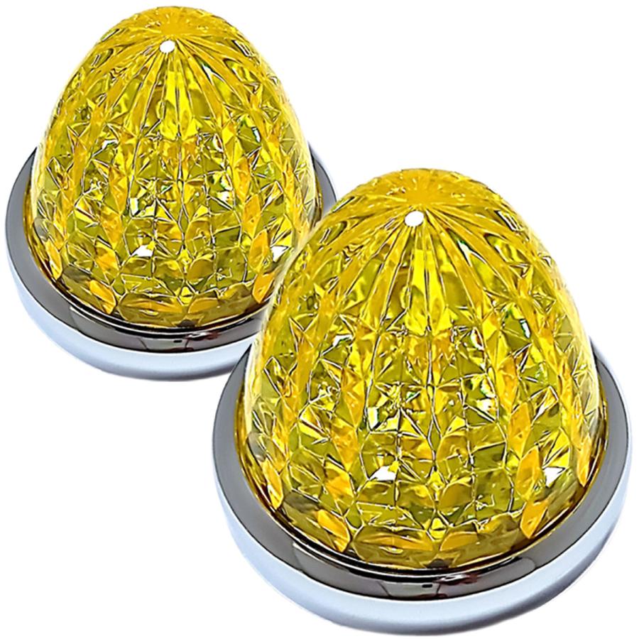 LEDイエローマーカー新車外しの美品16個セットトラック24v 24V トラック用 LED マーカーランプ サイド マーカー 8面クリスタル
