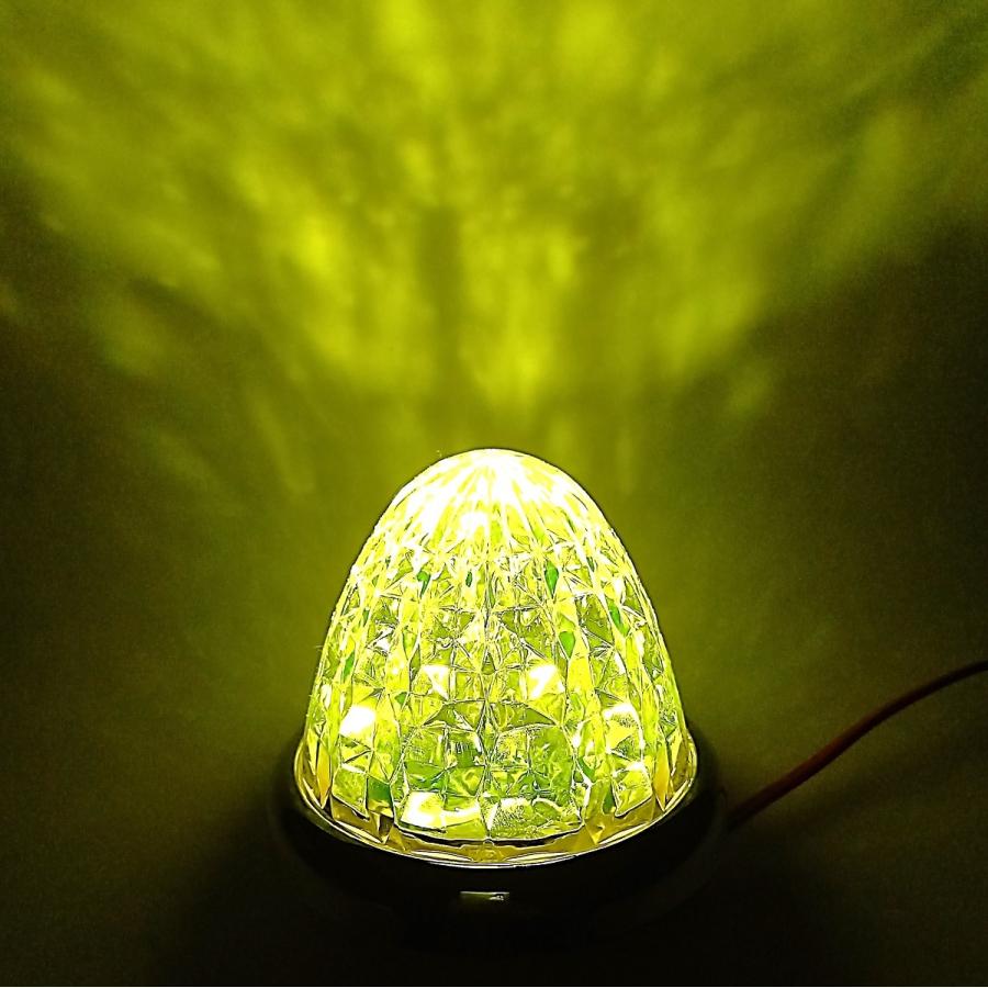 ランプ クリスタル カットガラス 24V トラック用 LED マーカーランプ サイド マーカー 8面クリスタル