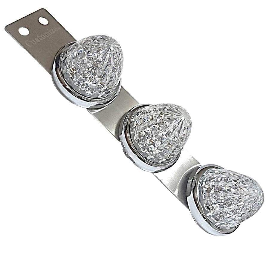 LEDマーカーランプ 3連 ステンレスステー付 2本セット 新品未使用